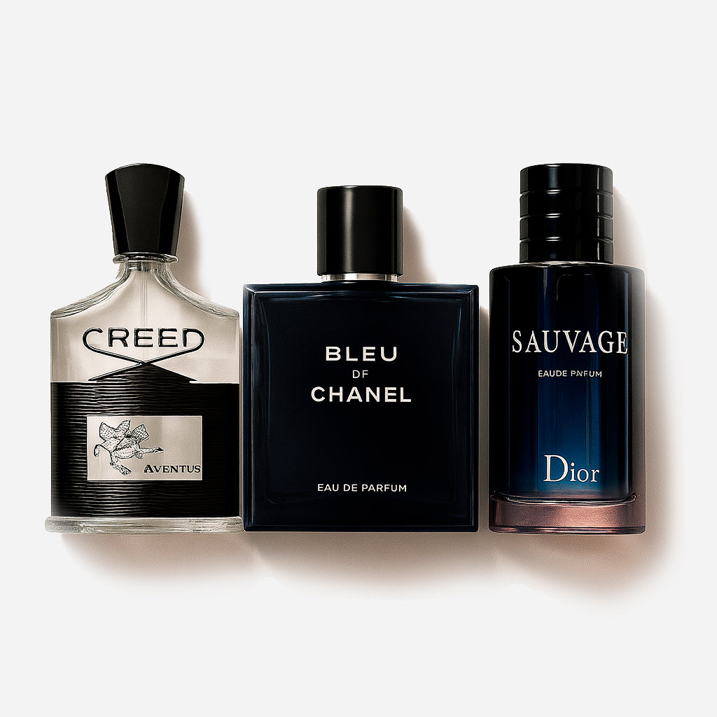 Combo de 3 perfumes Creed AVENTUS, BLEU DE CHANEL, Dior SAUVAGE 100ml